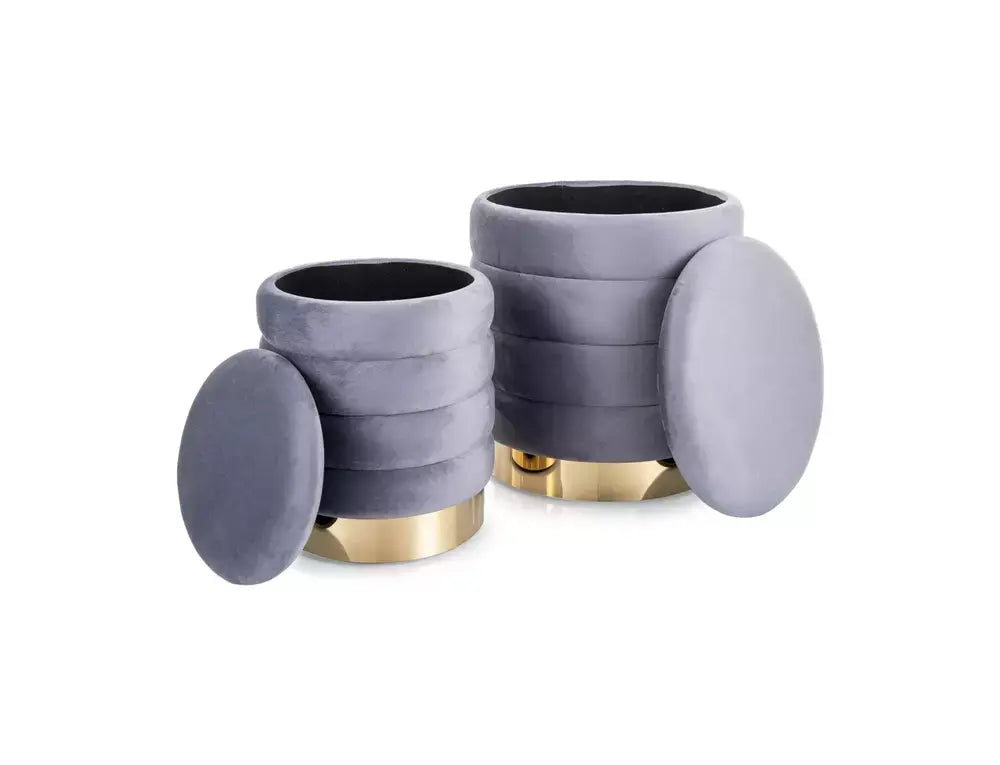 Puf BRITTA Velvet (zestaw) gri tap. 252