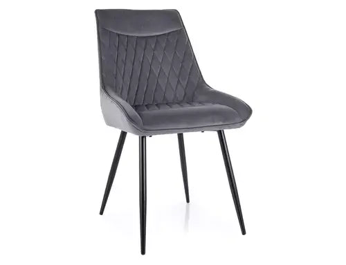 Scaun dining AGAT Velvet structură neagră/gri Bluvel 14