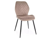 Scaun dining MIKE Velvet structură neagră/bej închis Bluvel 40