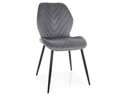 Scaun dining MIKE Velvet structură neagră/gri Bluvel 14