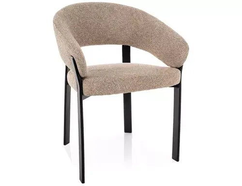 Scaun dining NAGOJA structură neagră / bej tap. 253