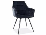Scaun dining LILIA Velvet structură neagră/negru Bluvel 19