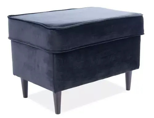 Taburet suport picioare RON Velvet negru Bluvel 19/wengé