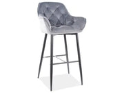 Scaun bar înalt CHERRY H-1 Velvet structură neagră/negru Bluvel 19