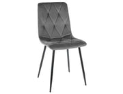 Scaun dining TOM Velvet structură neagră/gri Bluvel 14