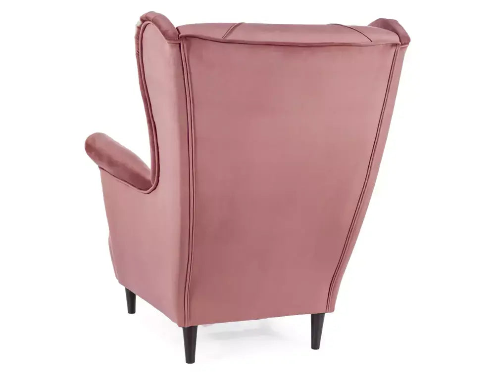 Fotoliu LADY Velvet roz antic Bluvel 52/wengé