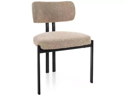 Scaun dining MISAKI negru / bej tap. 253