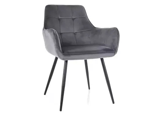 Scaun dining LEMON Velvet structură neagră/gri Bluvel 14