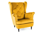 Fotoliu LADY Velvet curry Bluvel 68/wengé