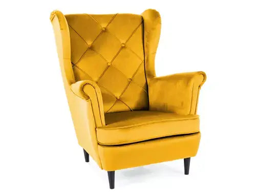 Fotoliu LADY Velvet curry Bluvel 68/wengé