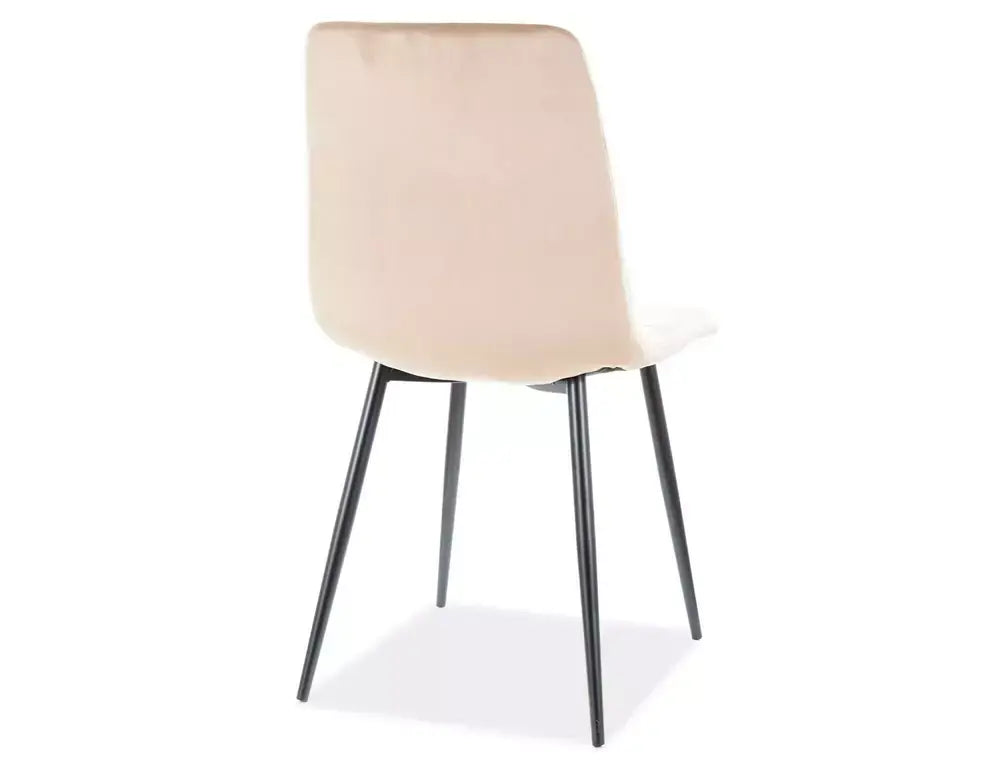 Scaun dining MILA Velvet structură neagră/bej Bluvel 28