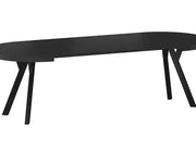 Masă dining extensibilă rotundă DOMINGO negru mat/negru Ø100 (100-250)