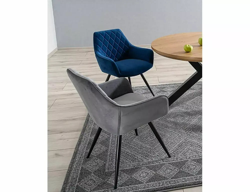Scaun dining LINEA Velvet structură neagră/curry Bluvel 68