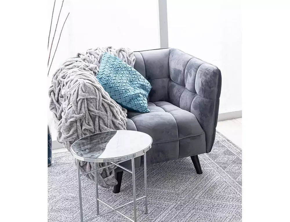 Fotoliu CASTELLO 1 Velvet gri Bluvel 14/wengé