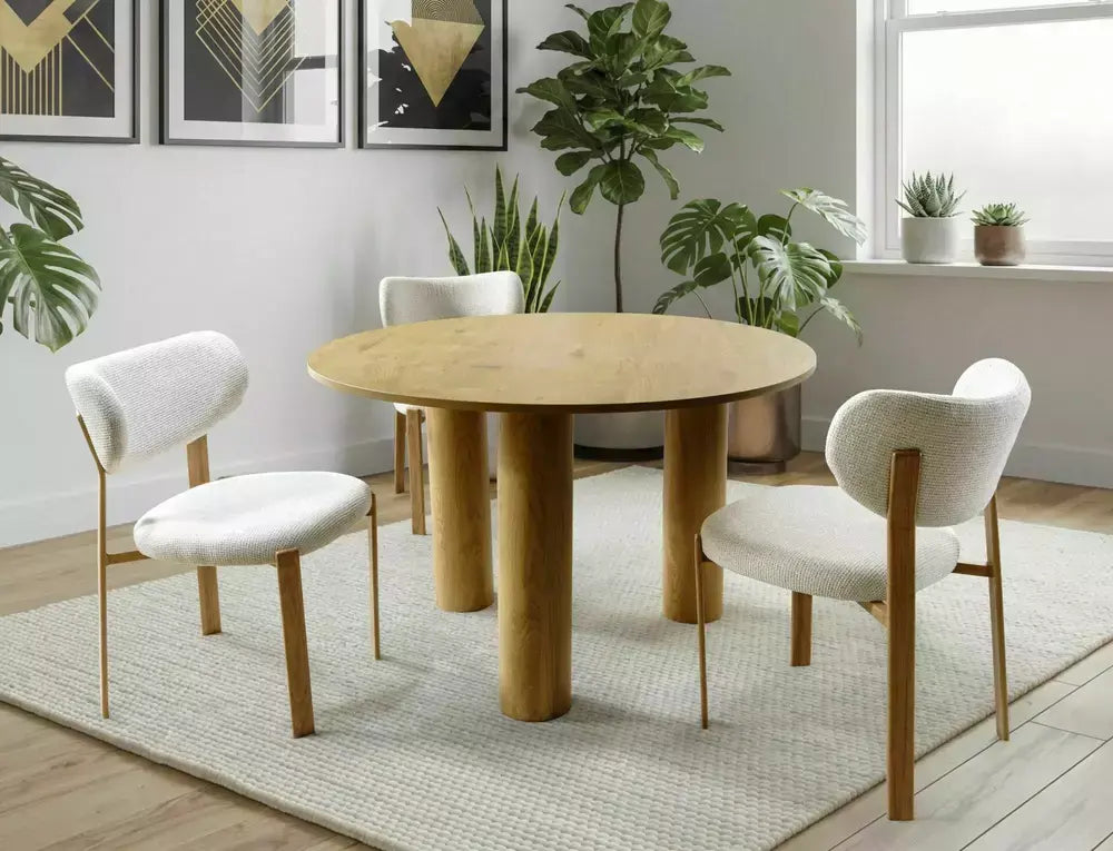 Scaun dining RIN D stejar / J. bej tap. 255