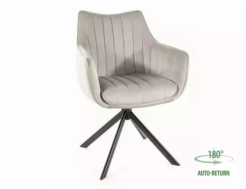Scaun dining AZALIA Velvet structură neagră/gri deschis Bluvel 03