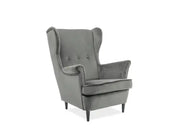 Fotoliu LORD Velvet gri Bluvel 14/wengé