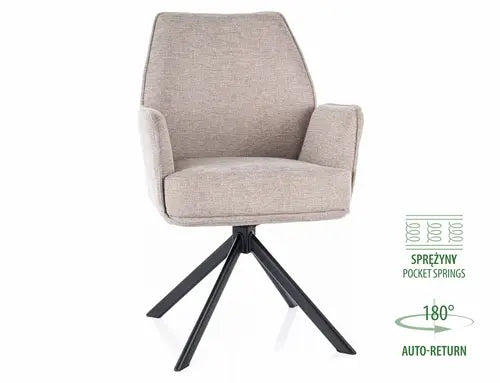 Scaun dining HUGO Brego structură neagră / J.bej 31