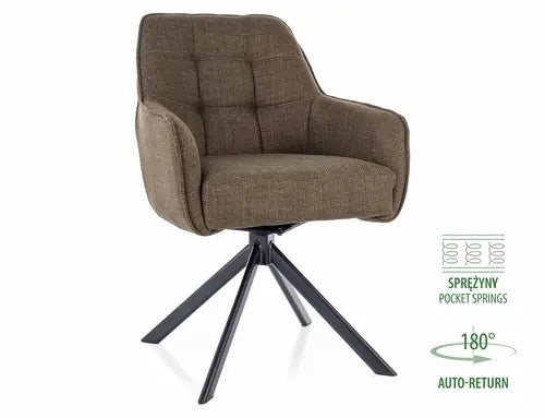 Scaun dining METRO BJORN structură neagră/olive 77