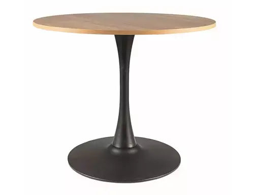 Masă dining rotundă AMADEO II stejar/negru mat Ø90