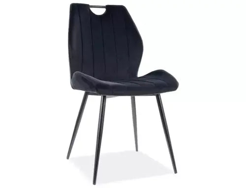 Scaun dining ARCO Velvet structură neagră / negru Bluvel 19