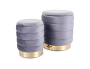 Puf BRITTA Velvet (zestaw) gri tap. 252
