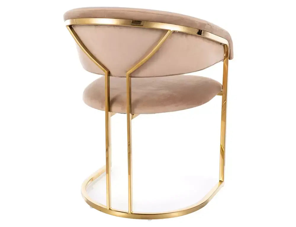 Scaun dining TULIPE Velvet auriu structură/J.bej Bluvel 22