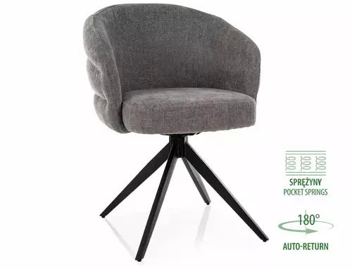 Scaun dining ORES structură neagră/gri tap.252