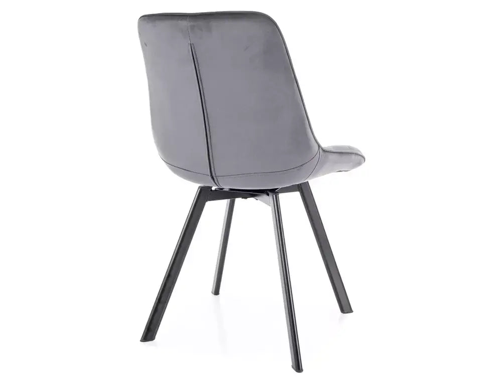 Scaun dining MONTI Velvet structură neagră/gri Bluvel 14