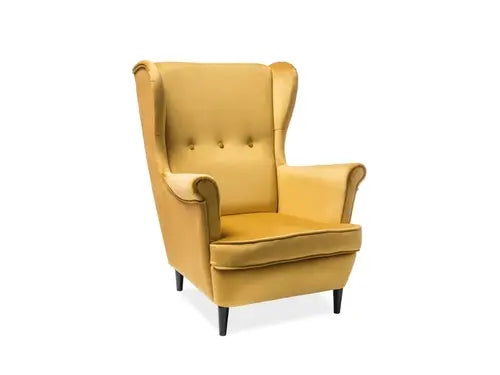 Fotoliu LORD Velvet curry Bluvel 68/wengé