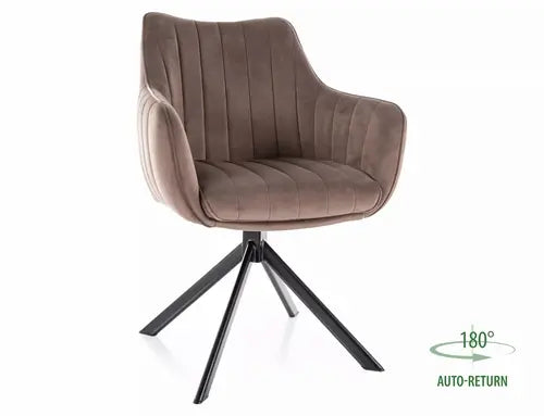 Scaun dining AZALIA Velvet structură neagră / CAPPUCCINO Bluvel 38