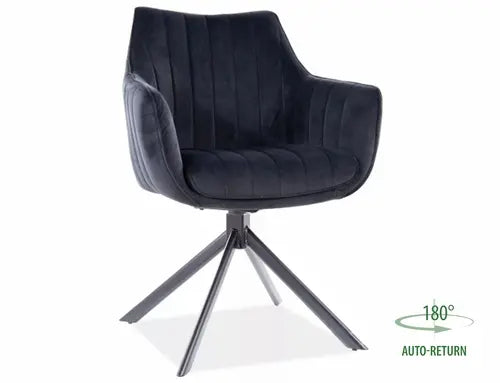Scaun dining AZALIA Velvet structură neagră/negru Bluvel 19