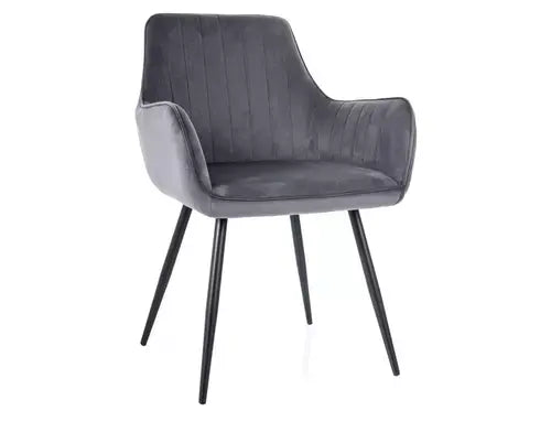 Scaun dining APPLE Velvet structură neagră/gri Bluvel 14