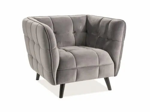 Fotoliu CASTELLO 1 Velvet gri Bluvel 14/wengé
