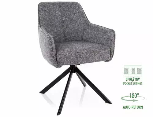 Scaun dining NOTTI LEO structură neagră / gri 07