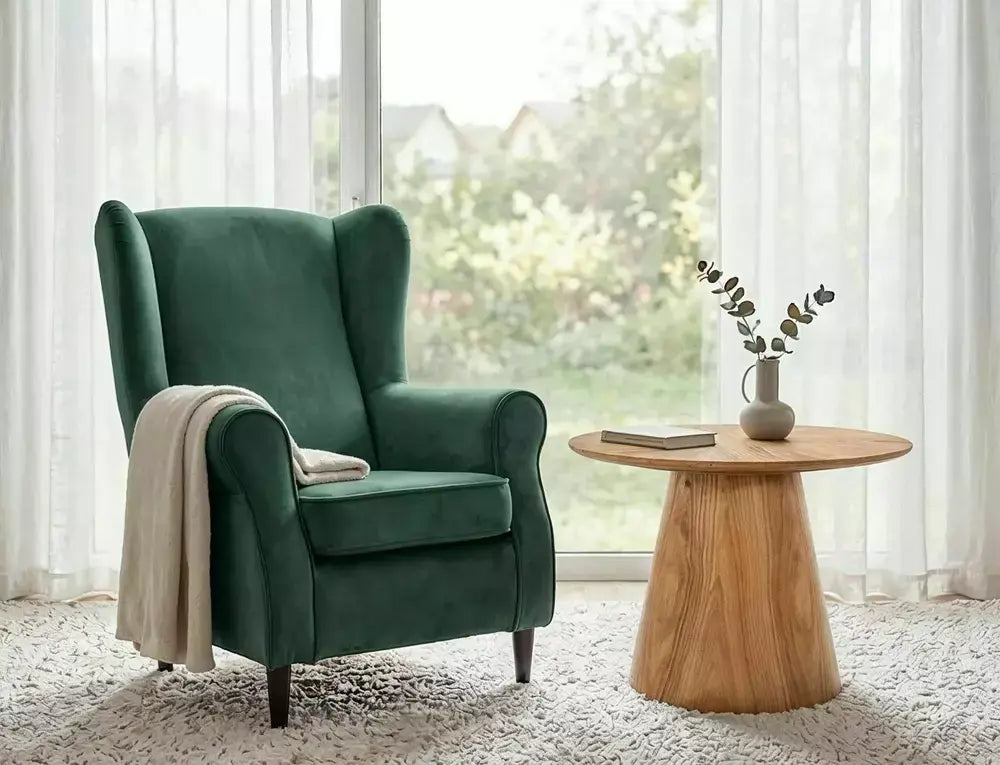 Fotoliu BARON Velvet verde Bluvel 78/wengé