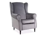 Fotoliu BARON Velvet gri Bluvel 14/wengé