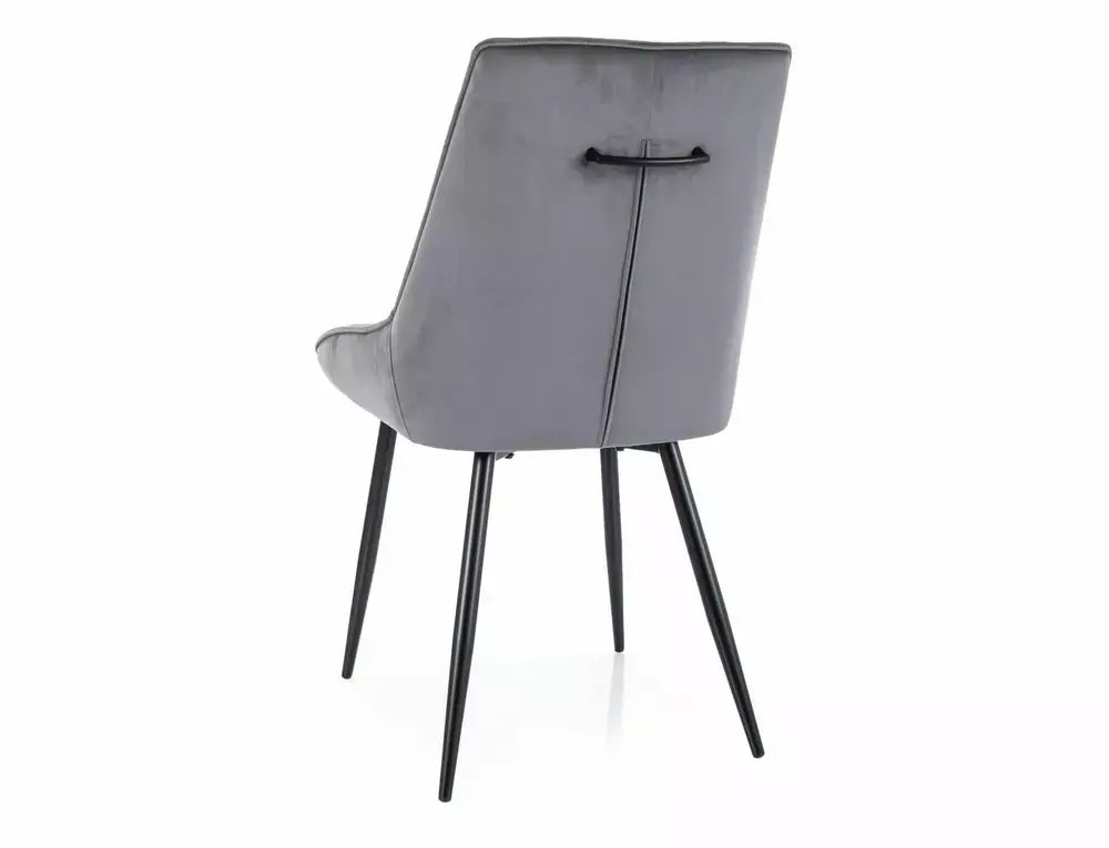 Scaun dining AGAT Velvet structură neagră/gri Bluvel 14