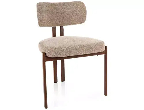 Scaun dining MISAKI D nuc / bej tap. 253