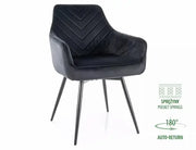 Scaun dining SERVIO Velvet structură neagră/negru Bluvel 19