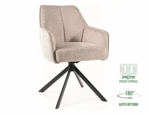 Scaun dining NOTTI Brego structură neagră / J. bej 31