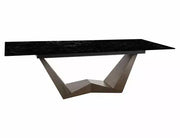 Masă dining extensibilă BONUCCI Ceramic negru Nero Greco/nuc (200-250)x98