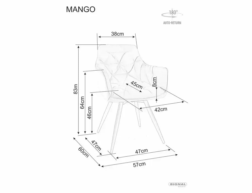Scaun dining MANGO Velvet structură negru/gri 14