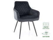 Scaun dining MARLO Velvet structură neagră/negru Bluvel 19