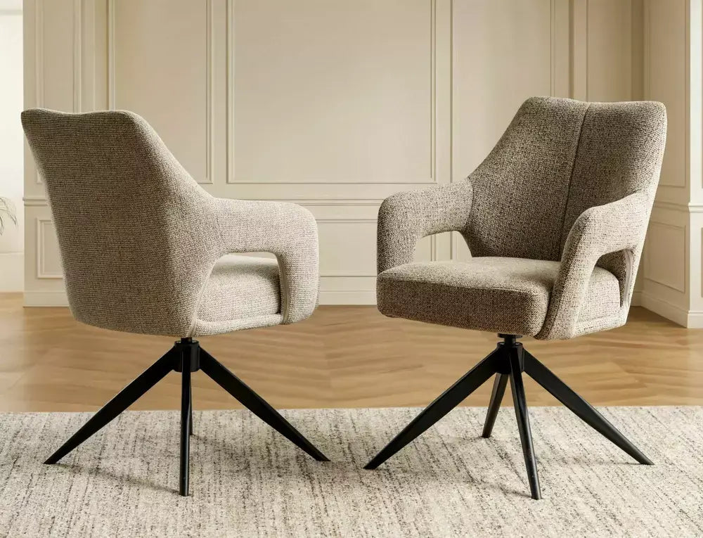 Scaun dining OLSEN NOELLE structură neagră / C. bej 33