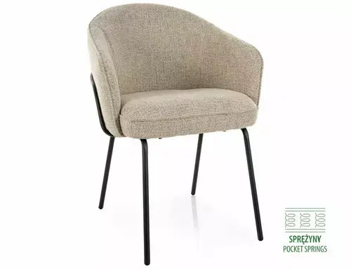 Scaun dining NAO NOELLE structură negru / bej 30