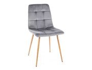 Scaun dining MILA D Velvet stejar structură/gri Bluvel 14