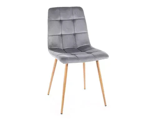 Scaun dining MILA D Velvet stejar structură/gri Bluvel 14