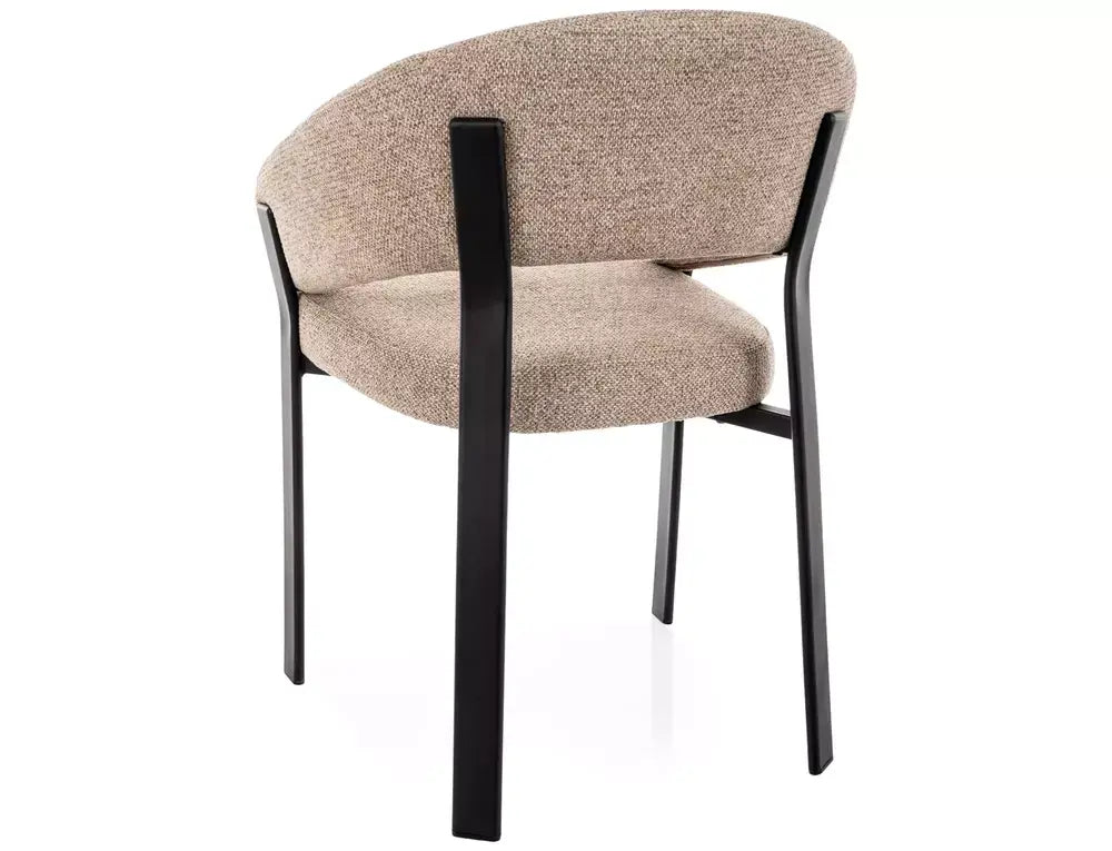 Scaun dining NAGOJA structură neagră / bej tap. 253
