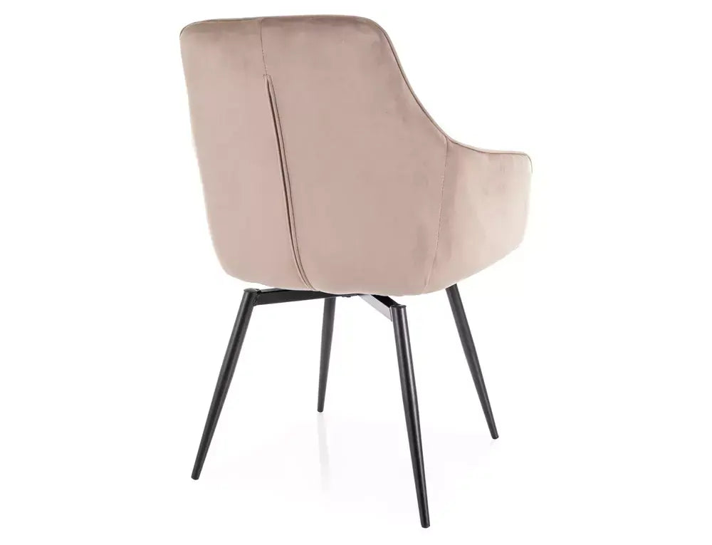 Scaun dining SERVIO Velvet structură neagră/C.bej Bluvel 40